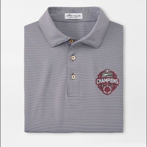 NWT Georgia National Champion Jubilee Stripe Performance Polo in color iron